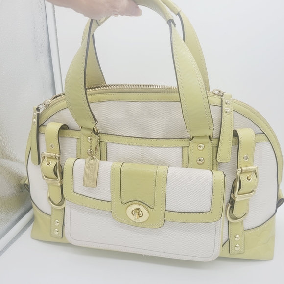 Coach  Hampton Miranda Canvas embossed leather Satchel M0793-11954 - Picture 15 of 16